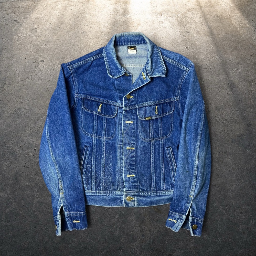Vintage Lee Riders Denim Trucker Jacket Blue 90s Skater Biker Size 40 Reg Medium